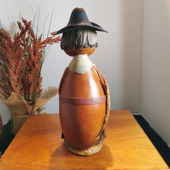Vintage Hand Made Folk Art Leather Gourd Man in a Cowboy Hat Uruguay - Picture 4 of 14